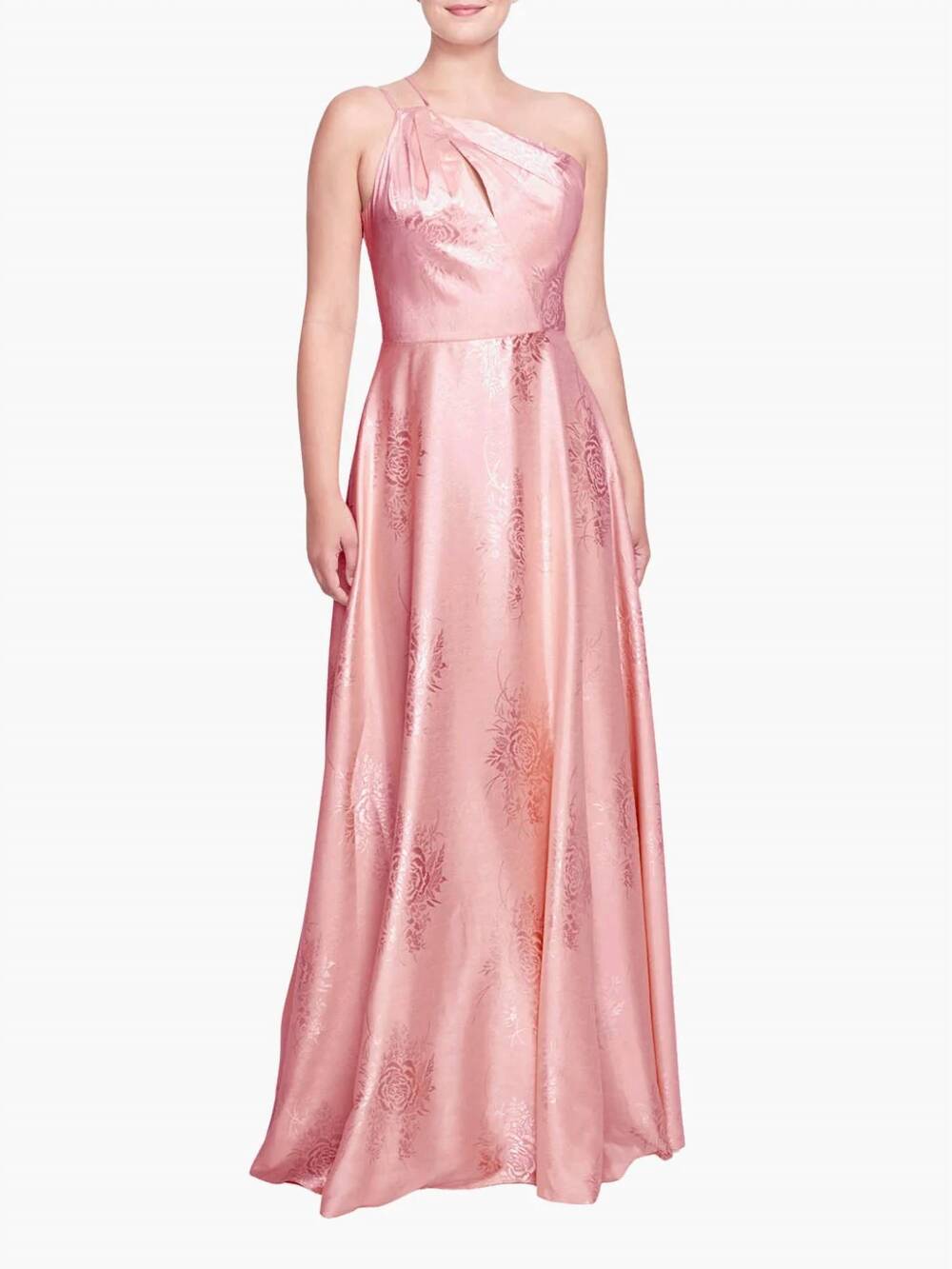 NEW MARCHESA NOTTE barletta one shoulder maxi gown in rose